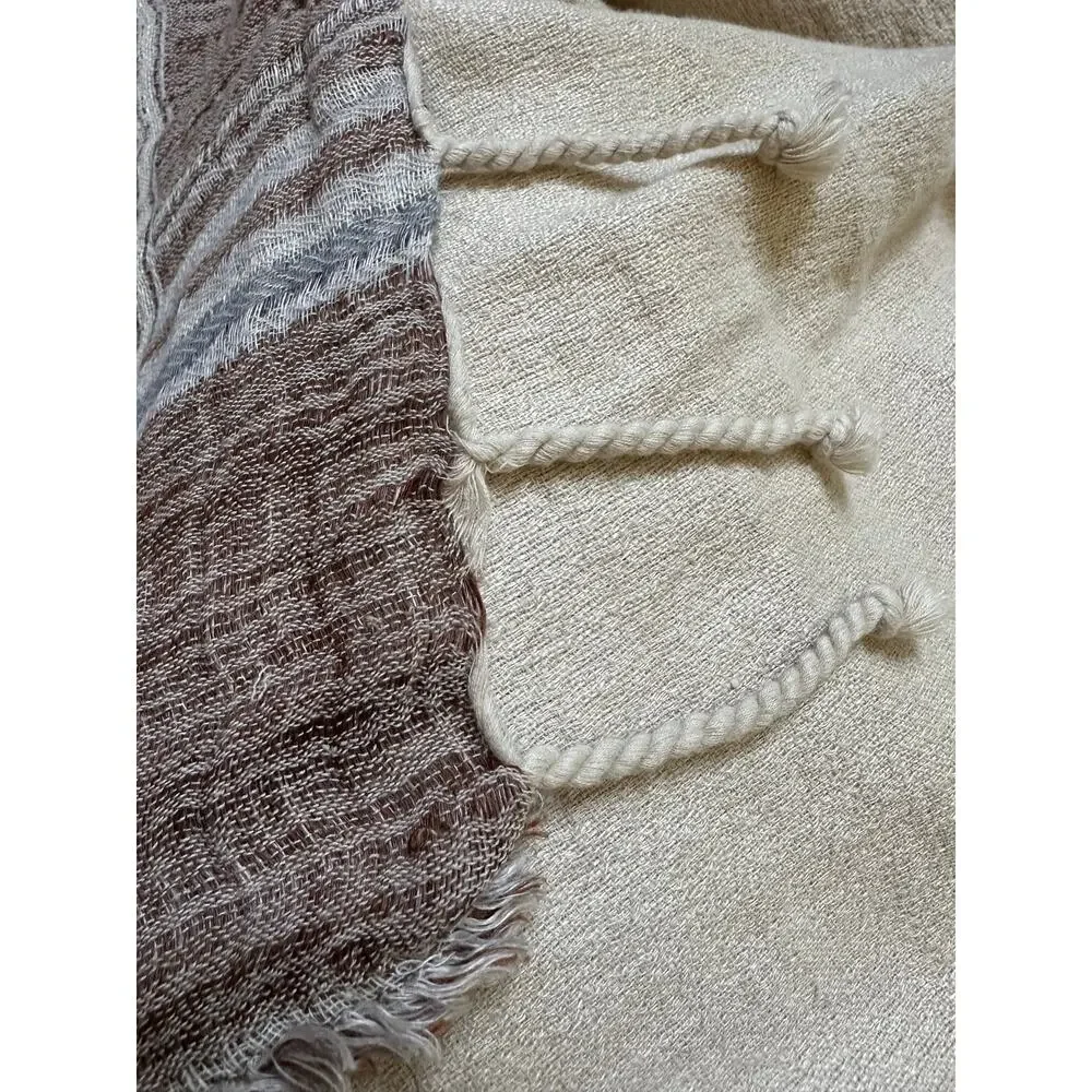 Ralph Lauren Marylebone Randle Cream Throw Blanket linen cotton cream paisley